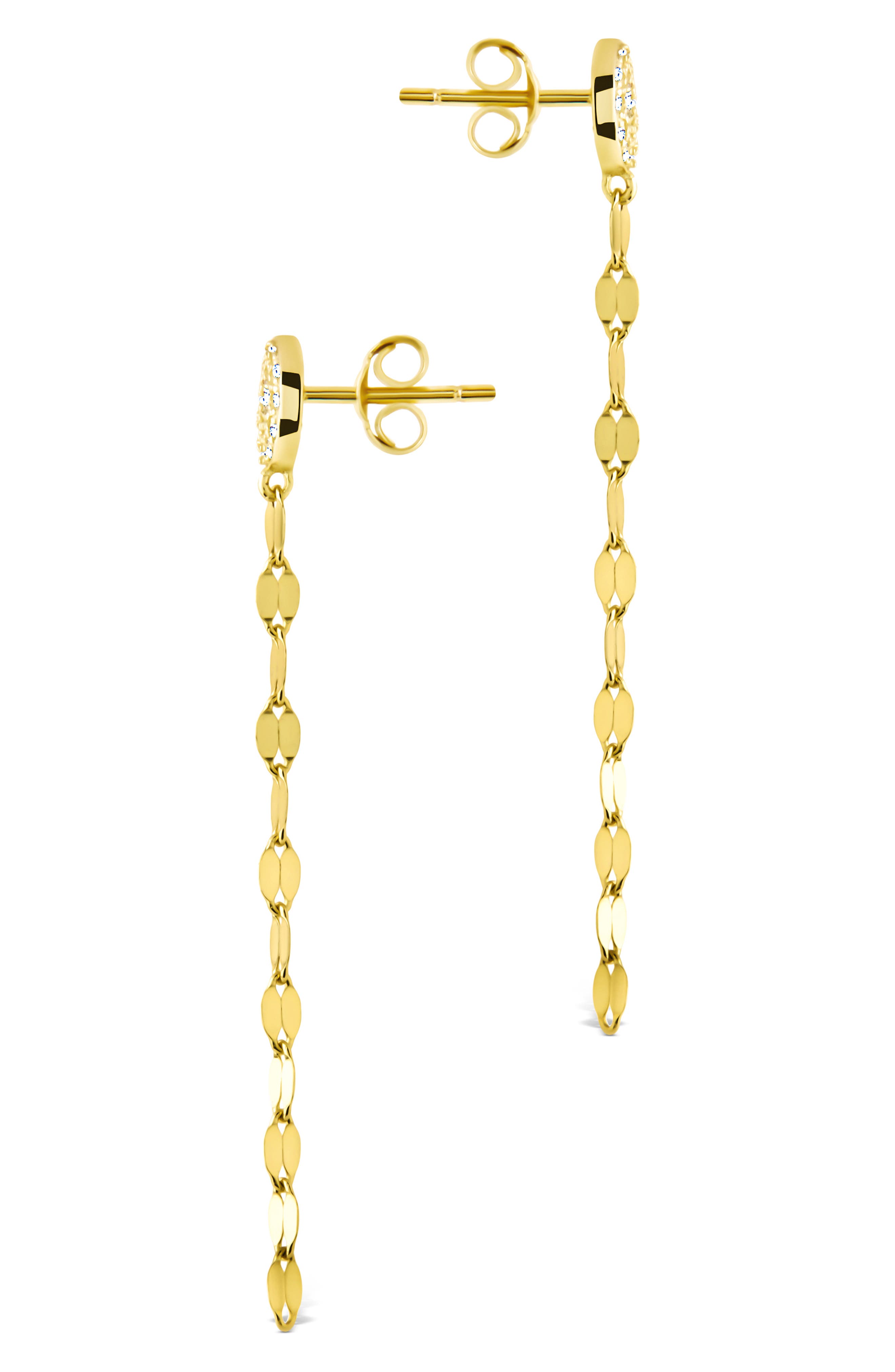 Annabelle CZ Pavé Disc Drop Earrings