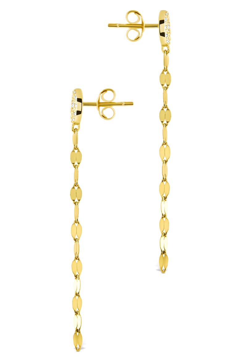 Annabelle CZ Pavé Disc Drop Earrings, Alternate, color, GOLD