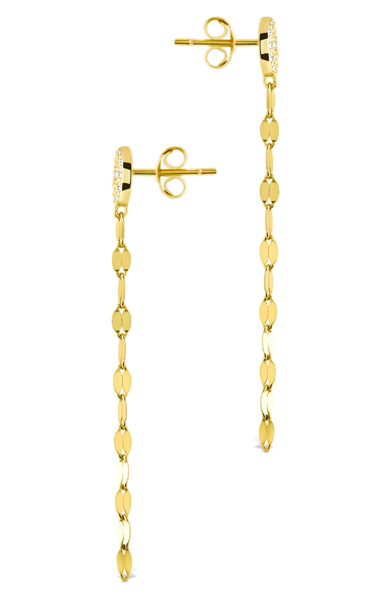 Sterling Forever Annabelle CZ Pavé Disc Drop Earrings, Alternate, color, Gold