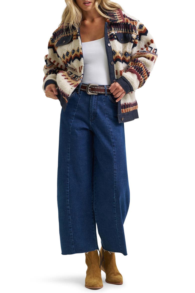 Fair Isle Faux Shearling Jacket, Alternate, color, FUN FAIRISLE