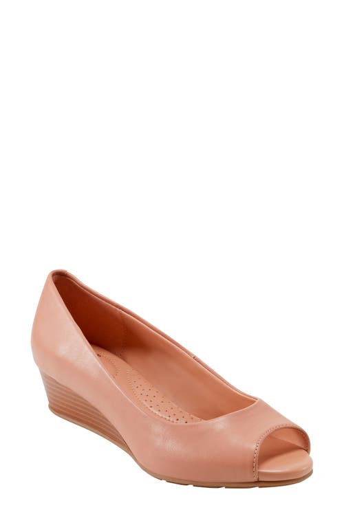 Bandolino Peep Toe Wedge Pump In Medium Natural