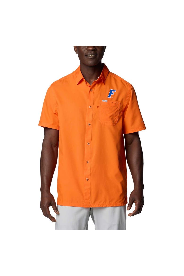 Men's Columbia Orange Florida Gators PFG Slack Tide™ Omni-Shade™ Button-Up Camp Shirt, Alternate, color, Orange