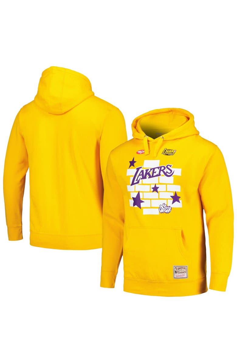 Mitchell & Ness Men's Mitchell & Ness x Tats Cru Gold Los Angeles Lakers Hardwood Classics Brick Pullover Hoodie, Main, color, Gold