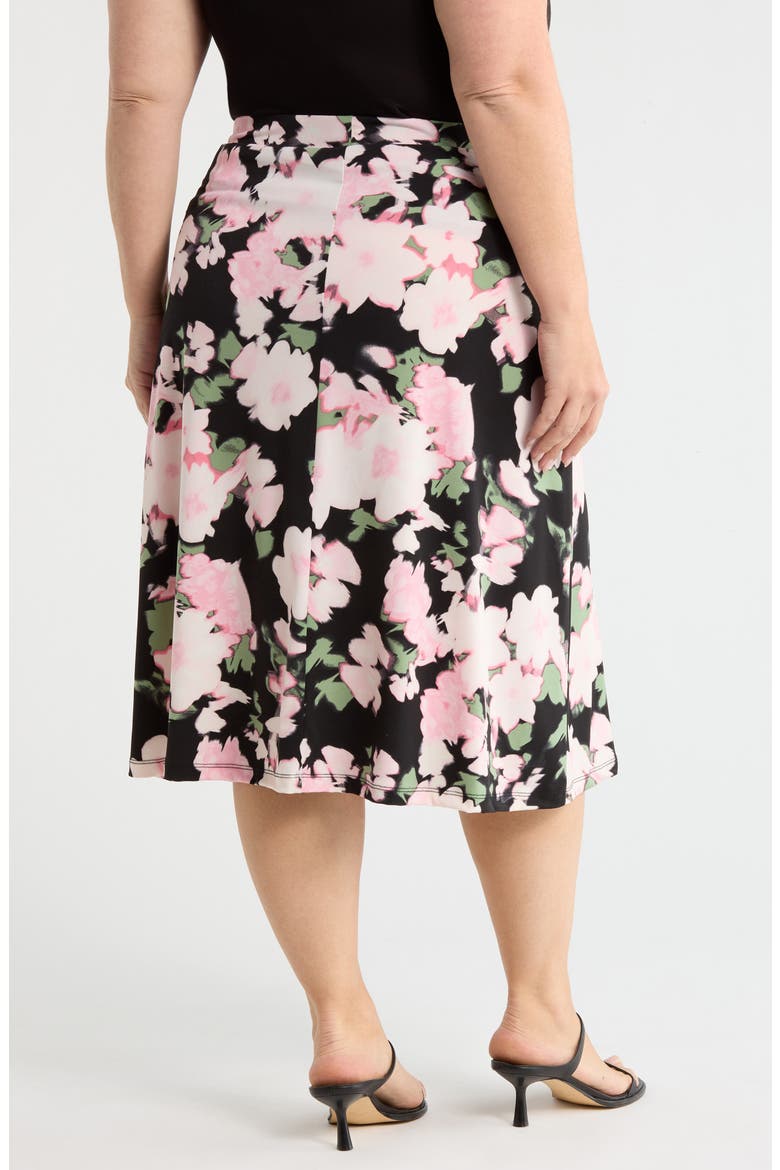 Floral Print Everyday Knit Skirt, Alternate, color, BLACK MULTI