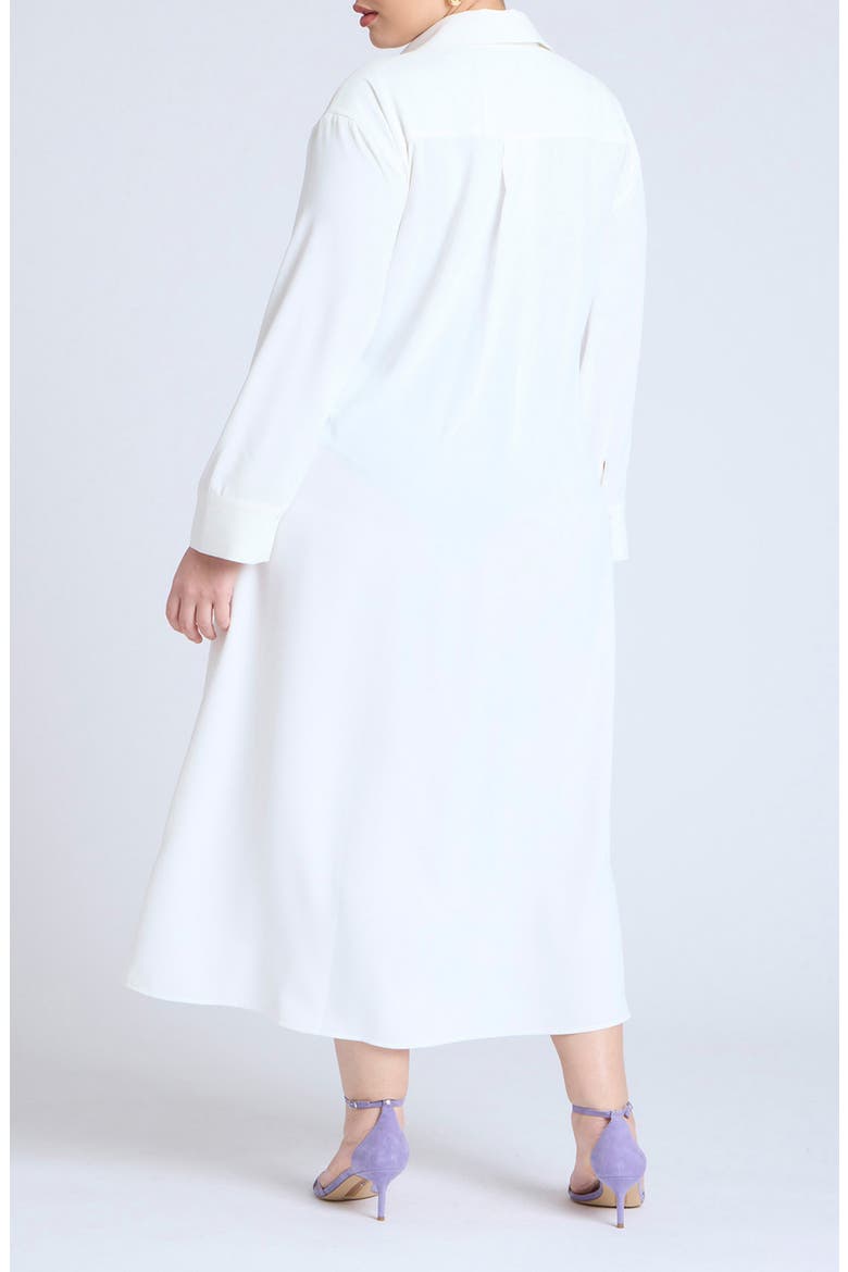 Tie Front Oversized Midi Shirt Dress, Alternate, color, JET STREAM