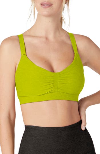 Beyond Yoga Space Dye On Center Sports Bra In Green