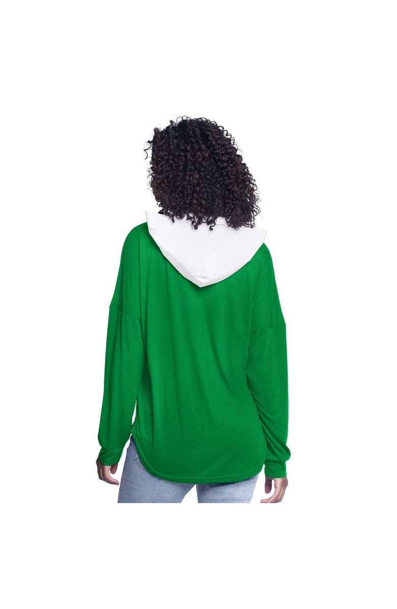 G-III 4HER BY CARL BANKS Women's G-III 4Her by Carl Banks Kelly Green Boston Celtics Bench Player Oversized Long Sleeve Hooded Top, Alternate, color, Kelly Green