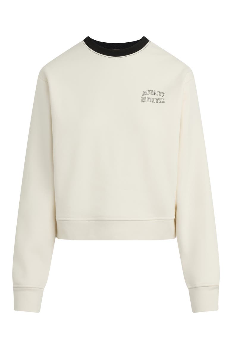 Collegiate Cotton Blend Sweatshirt, Main, color, IVORY/ BLACK