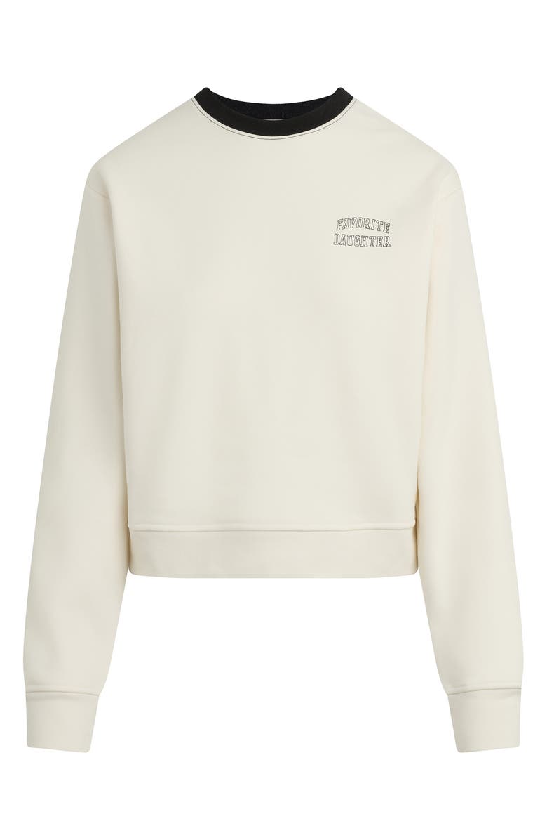 Favorite Daughter Collegiate Cotton Blend Sweatshirt, Main, color, Ivory/ Black