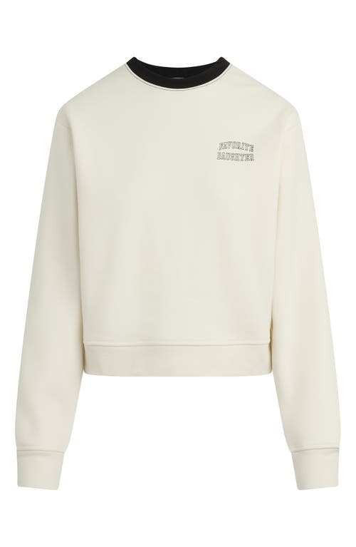 Favorite Daughter Collegiate Cotton Blend Sweatshirt in Ivory/black at Nordstrom, Size Medium