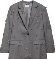 Stella McCartney Embellished Wool Flannel Blazer