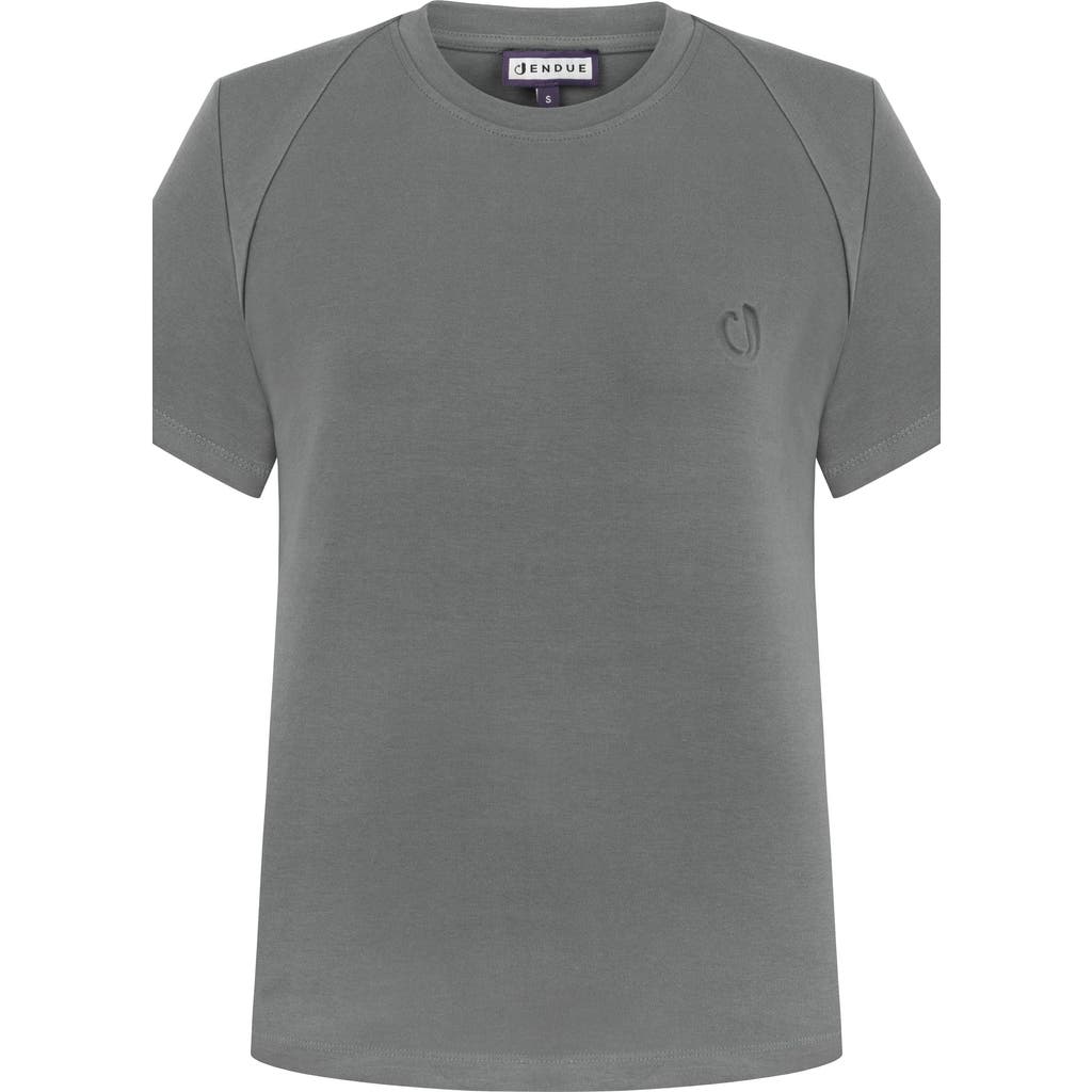 Jendue J Logo Oversize Basic T-shirt In Gray