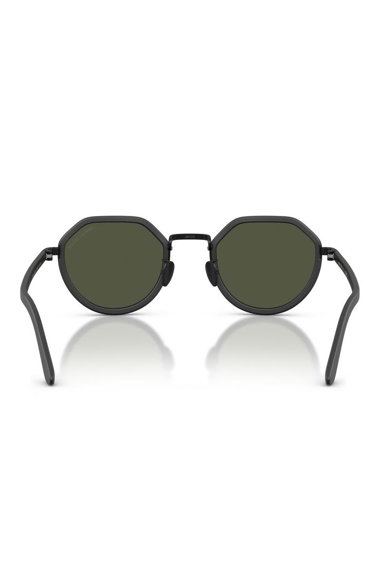 48mm Round Sunglasses, Alternate, color, MATTE BLACK / GREEN
