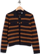 T Tahari Collar Button Front Cardigan