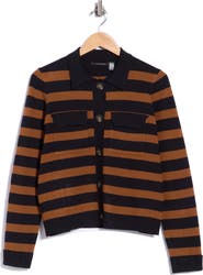 T Tahari Collar Button Front Cardigan