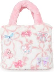 OMG Accessories Kids' Bow Faux Fur Mini Tote