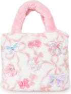 OMG Accessories Kids' Bow Faux Fur Mini Tote