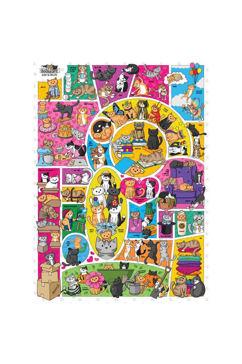 Doodlecats 1000 Piece Puzzle, Alternate, color, Multicolored