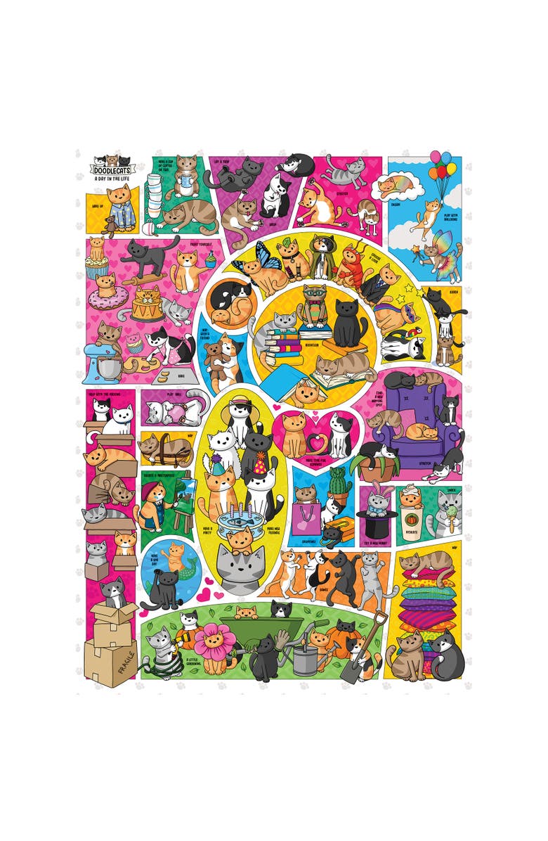 Cobble Hill Doodlecats 1000 Piece Puzzle, Alternate, color, Multicolored