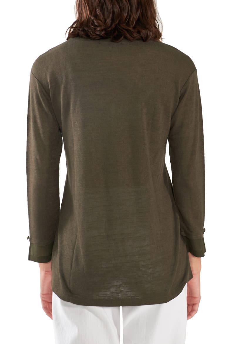 Gina Long Sleeve Mixed Media Tee, Alternate, color, FOREST