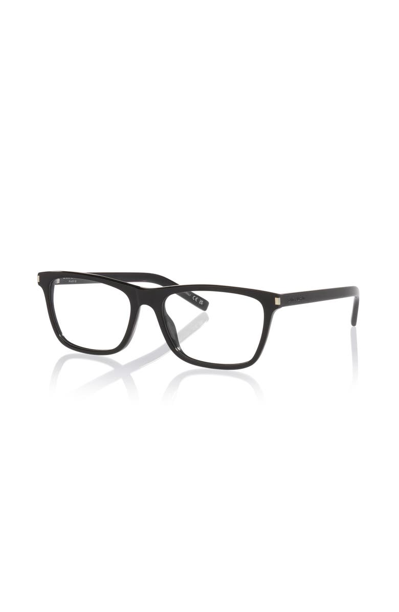 Saint Laurent 58mm Rectangle optical glasses, Main, color, Black