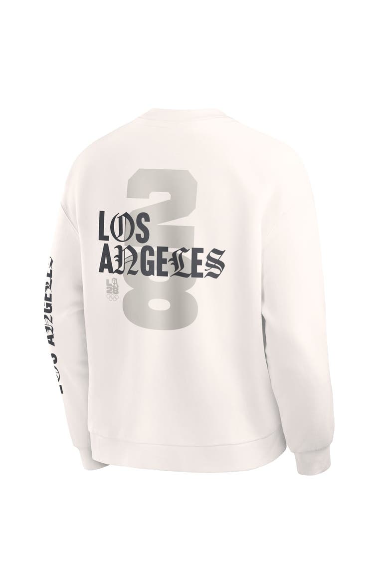 Men's Fanatics Cream LA28 Summer Olympics Oversized Type Play Multi Sweatshirt, Alternate, color, Cream
