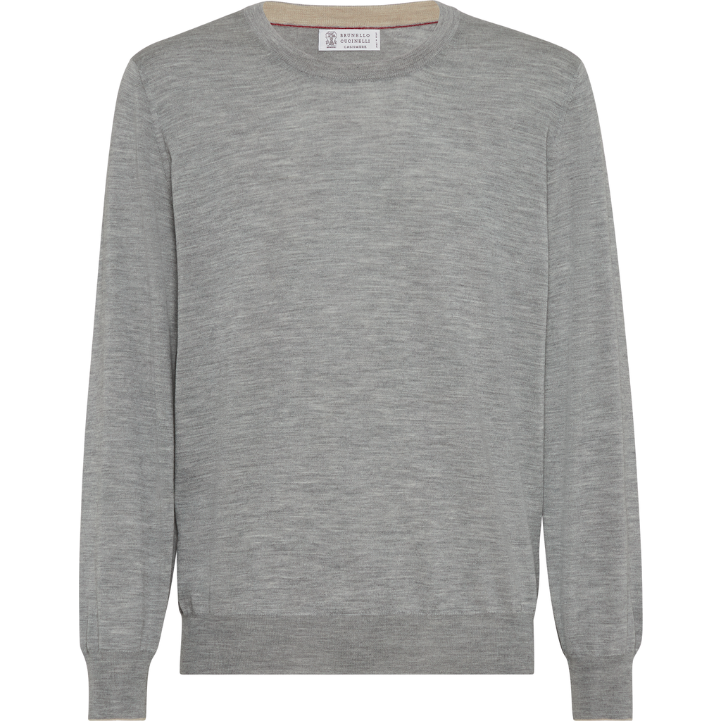 Brunello Cucinelli Lightweight Sweater With Patches In Gray