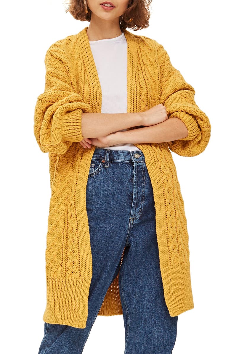 Topshop Long Open Front Cardi, Main, color,