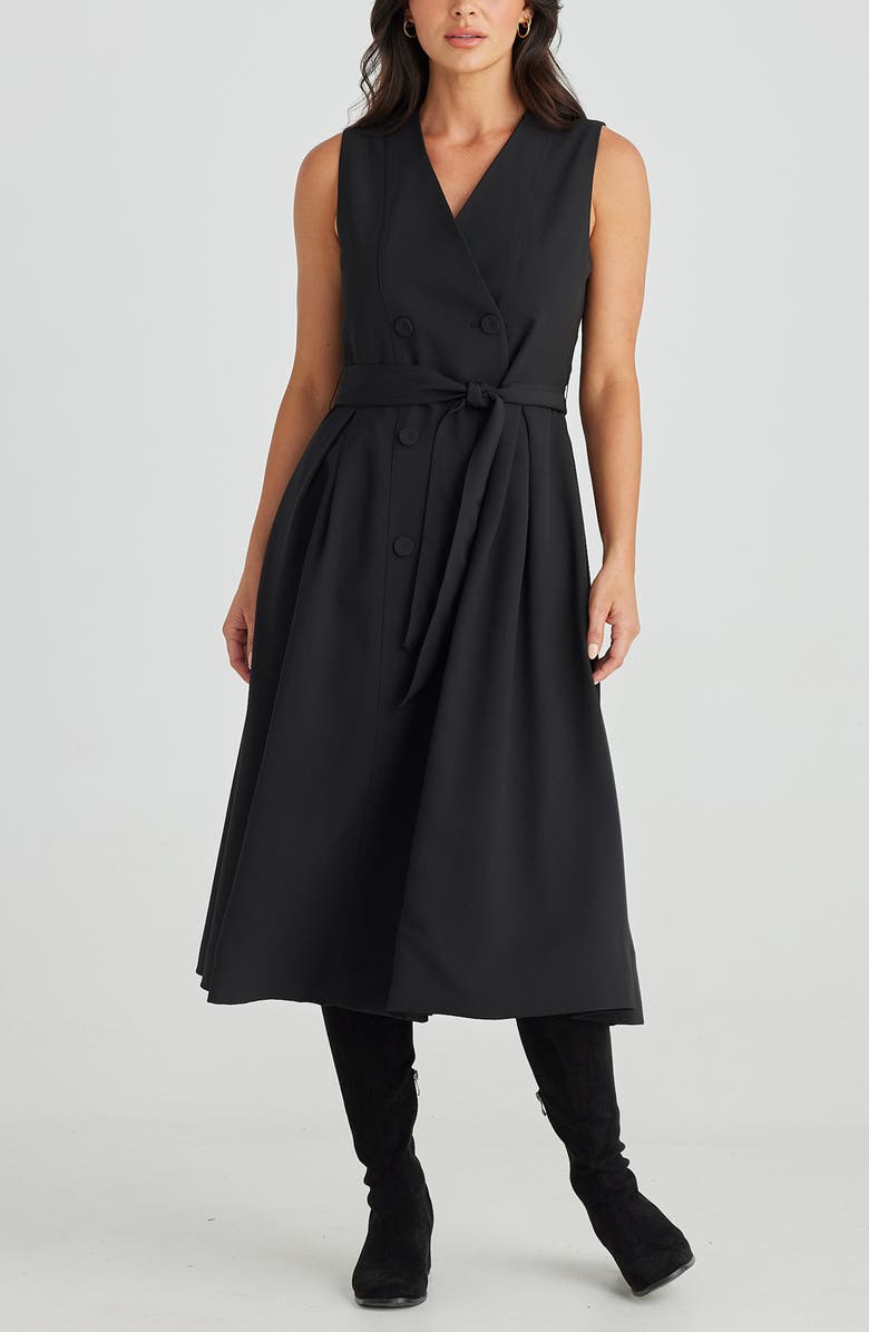 Brave+True The Allen Double Breasted Sleeveless Midi Dress, Alternate, color, 