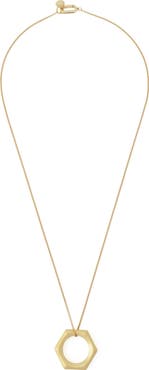 AllSaints Hexagon Pendant Necklace