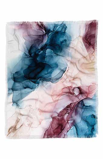 Elizabeth Karlson Pastel Plum Throw Reversible Faux Shearling Blanket