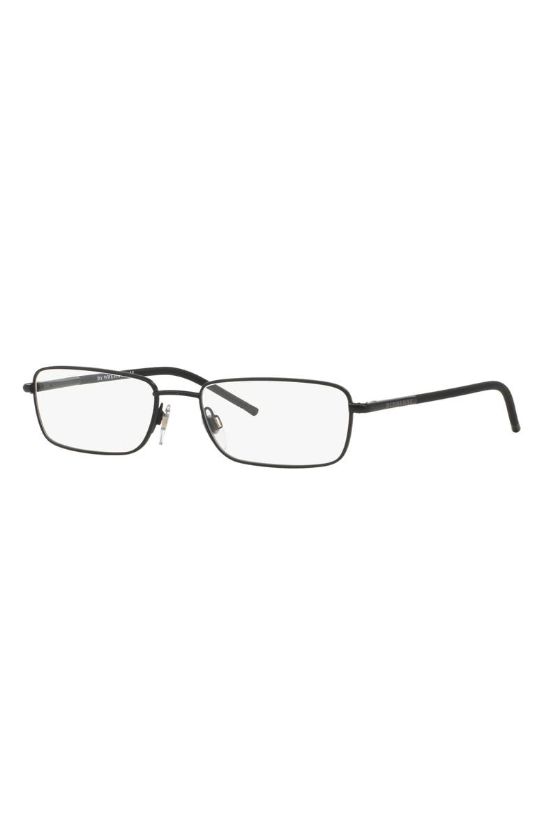 Burberry 52mm Rectangular Optical Glasses, Alternate, color, Matte Black