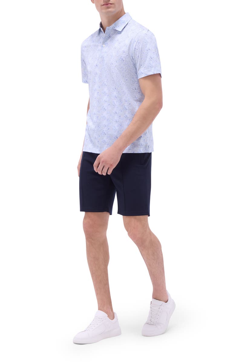 Bugatchi Victor OoohCotton<sup>®</sup> Leaf Print Polo, Alternate, color, Sand