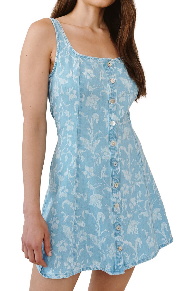 Bella Dahl Floral Sleeveless Denim Dress, Alternate, color, Vintage Fleur Denim