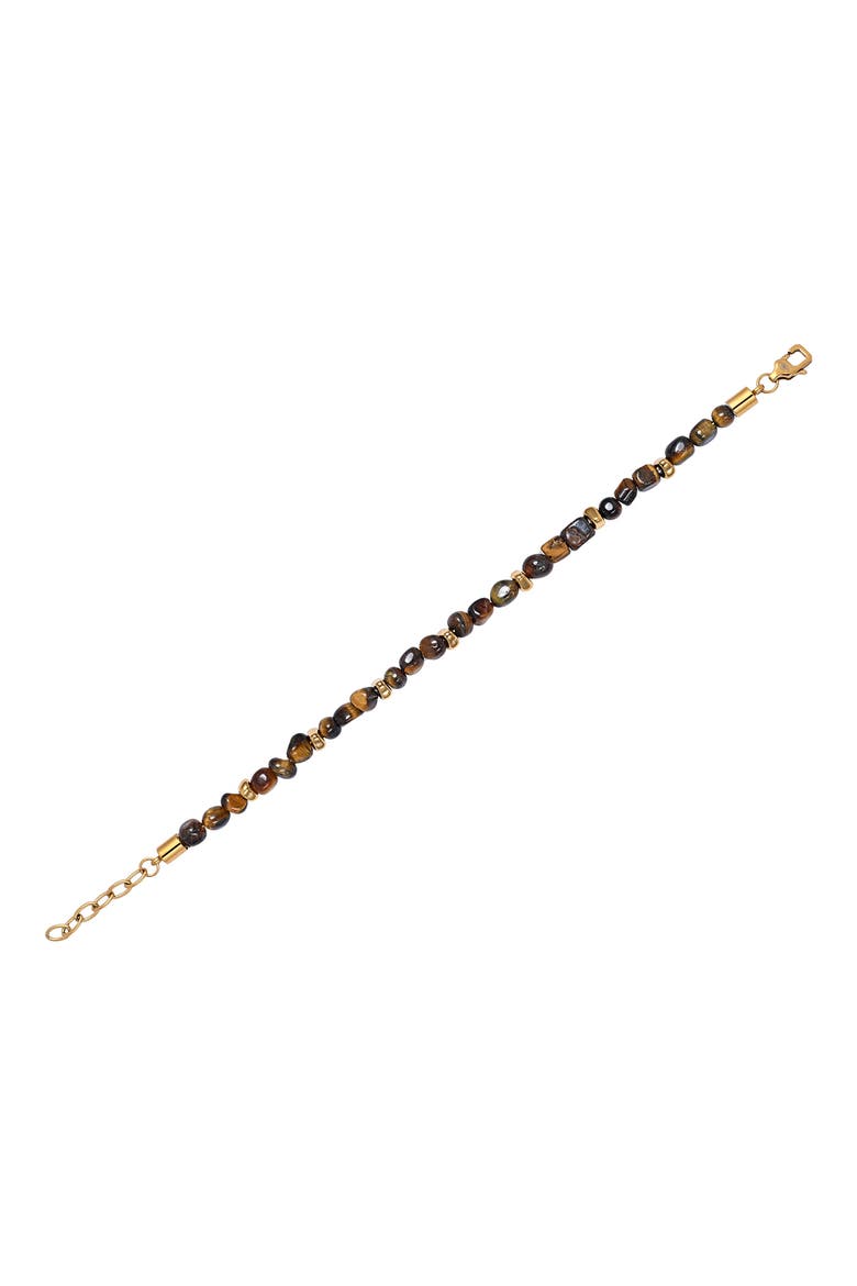 Men's Samuel Tiger's-Eye Beaded Bracelet, Alternate, color, GOLD