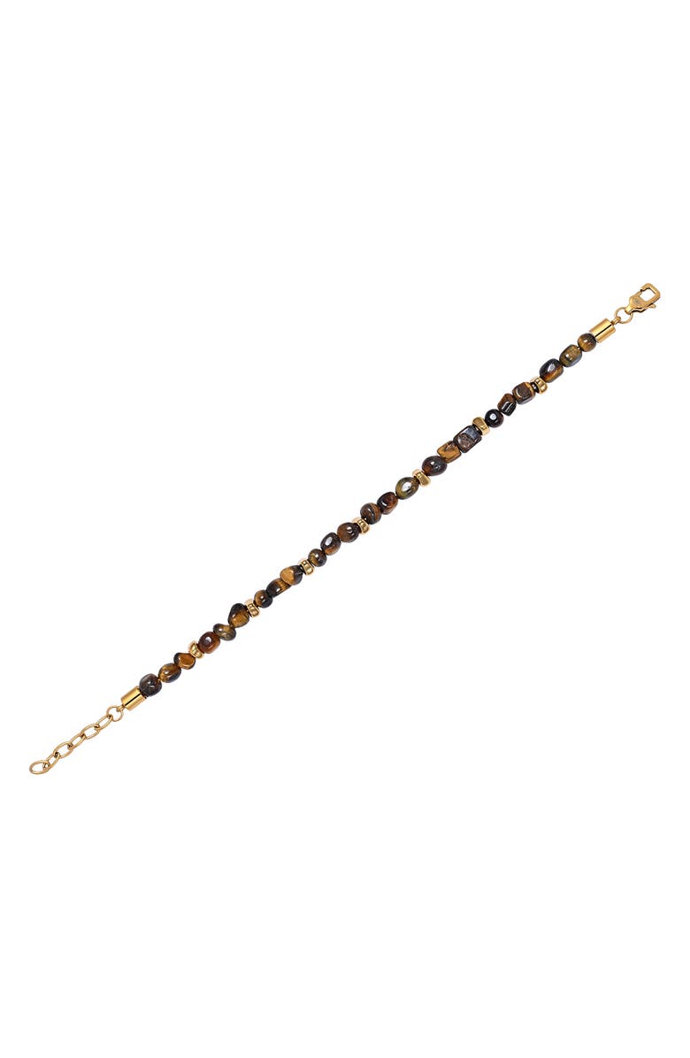 EYE CANDY LOS ANGELES Men's Samuel Tiger's-Eye Beaded Bracelet, Alternate, color, Gold