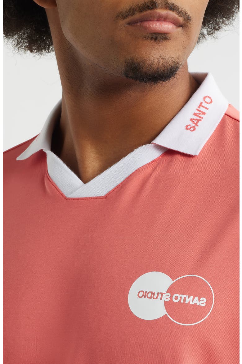 Santo Flipped Johnny Collar Short Sleeve Club Jersey, Alternate, color, RED