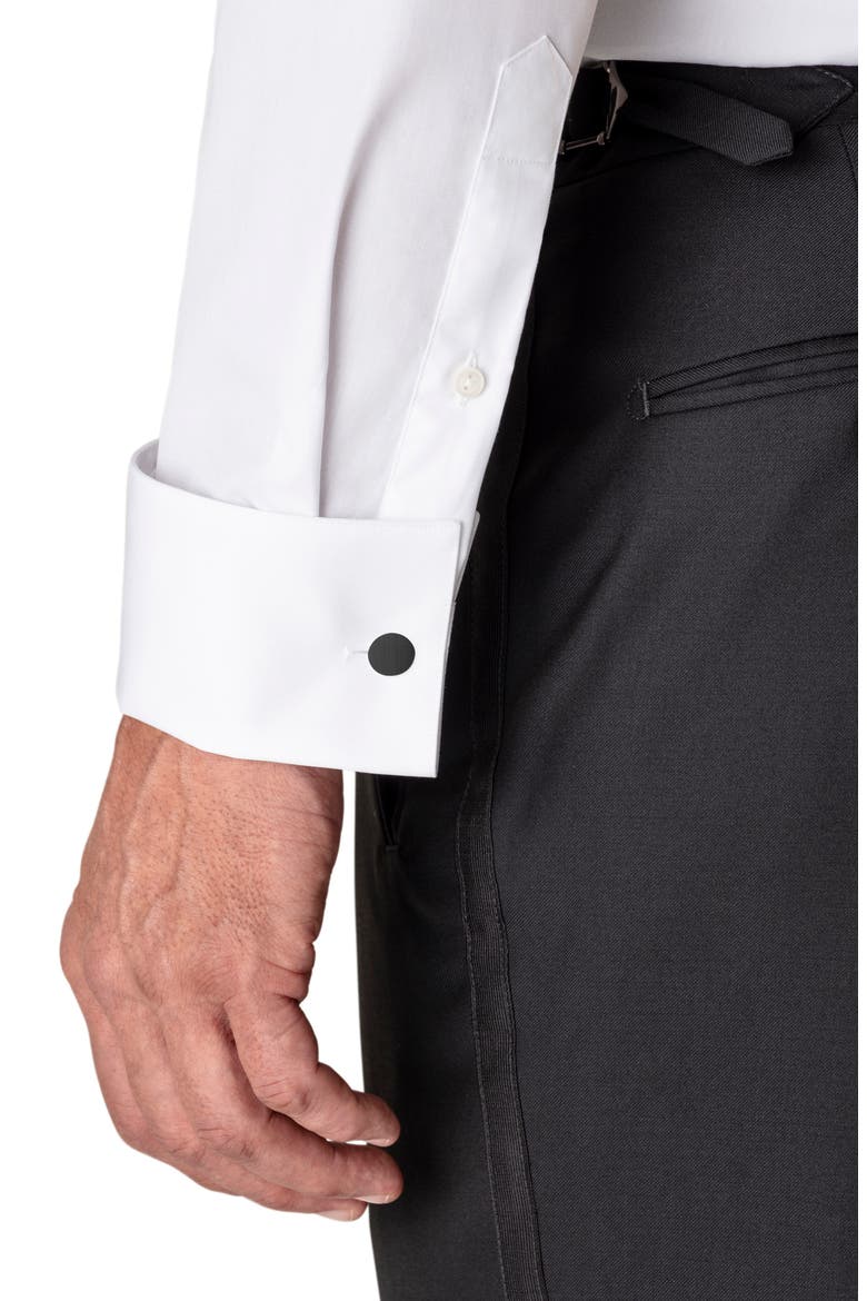 Slim Fit Pleated Bib Tuxedo Shirt, Alternate, color, WHITE