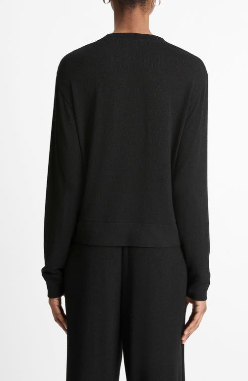 Vince Crewneck Stretch Sweater In Black