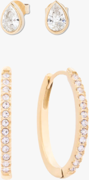 CUFFED BY NANO Rocky Oval Hoops and Teardrop Studs Earrings Set