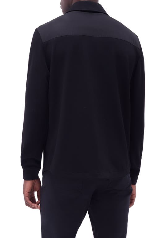 Bugatchi Soft Touch Knit Shirt Jacket In Black