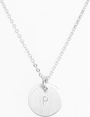 Nashelle Sterling Silver Initial Mini Disc Necklace