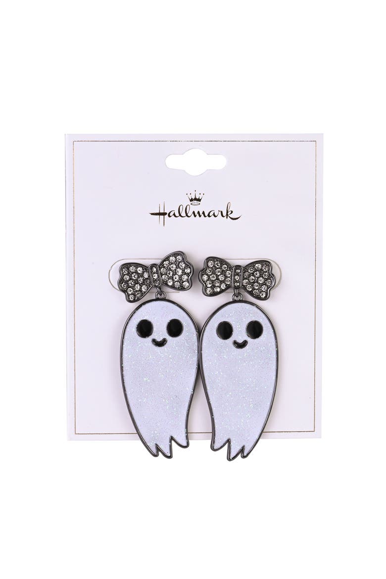 Halloween Cute Ghost Earrings, Alternate, color, White