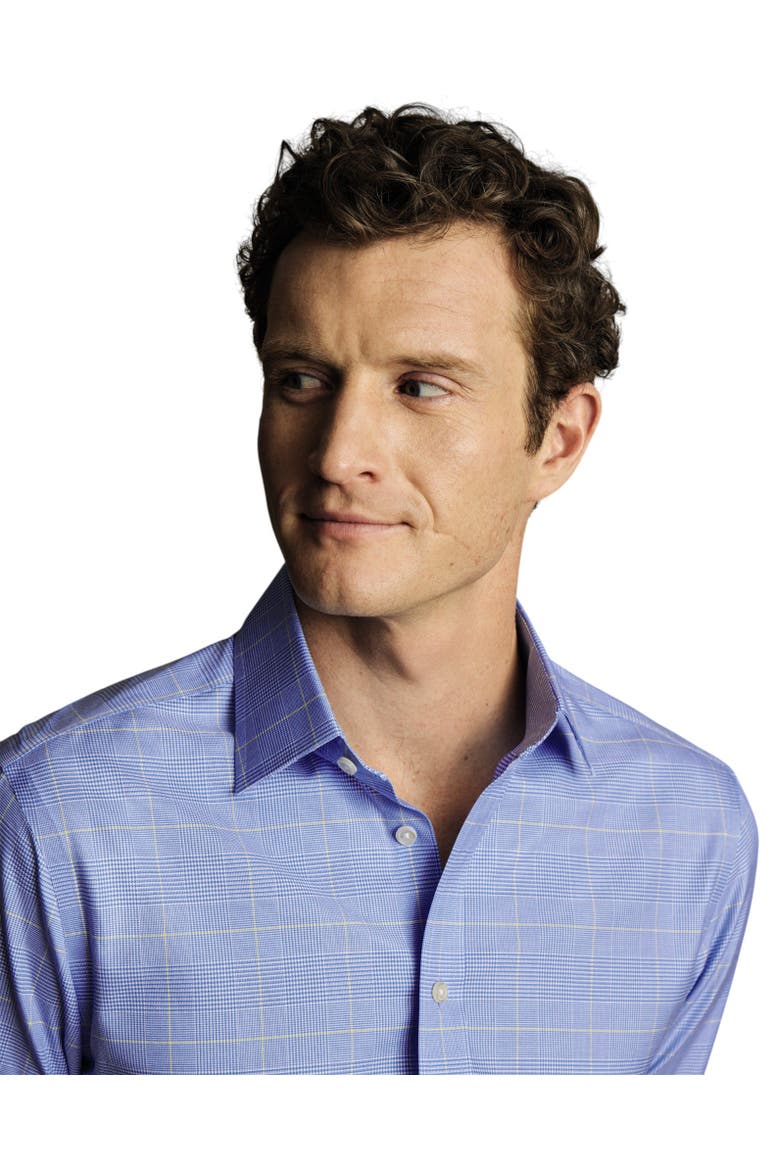 Non-Iron Prince of Wales Check Shirt, Alternate, color, Light Blue