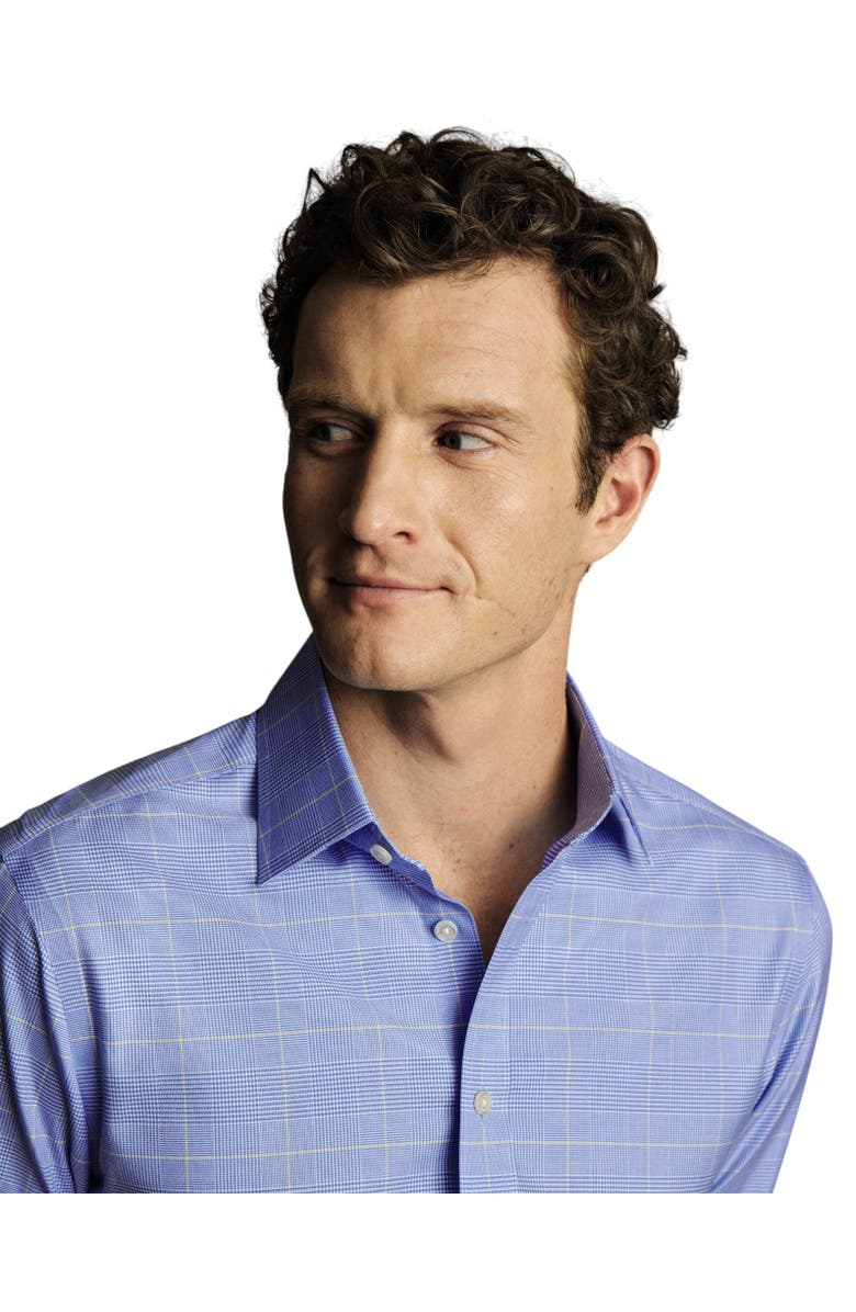 Charles Tyrwhitt Non-Iron Prince of Wales Check Shirt, Alternate, color, Light Blue