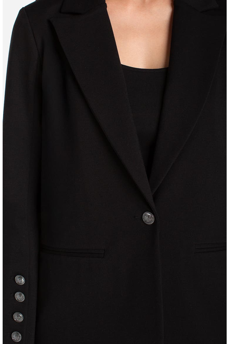 Button Sleeve Blazer, Alternate, color, BLACK