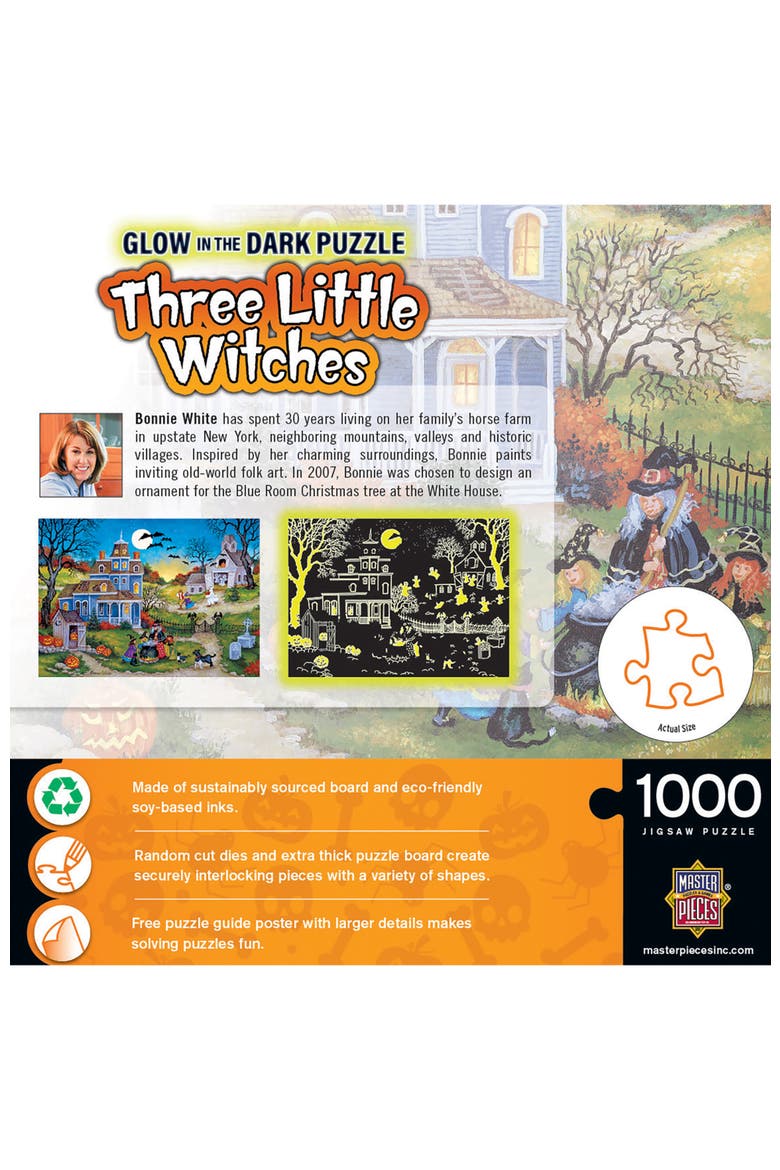 Three Little Witches 1000pc Glow Puzzle, Alternate, color, Multicolor