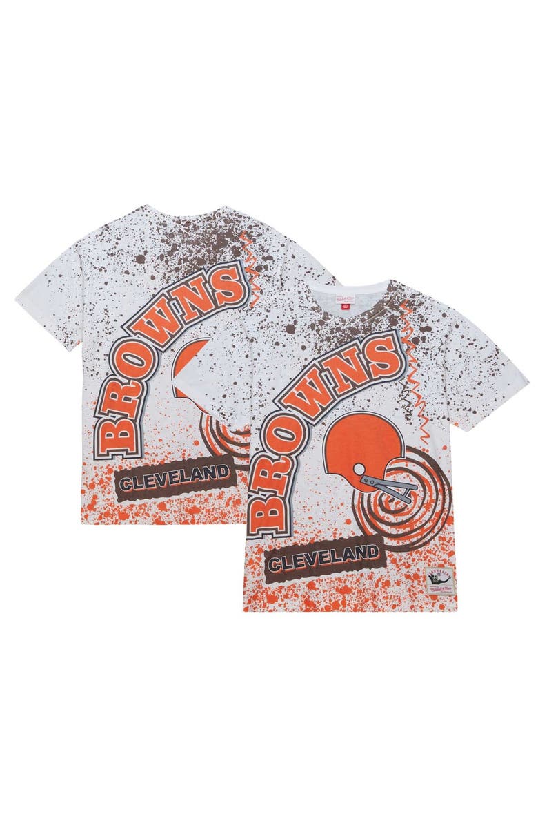 Mitchell & Ness Men's Mitchell & Ness White Cleveland Browns Team Burst Sublimated T-Shirt, Main, color, White