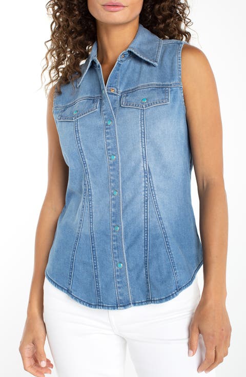 Sleeveless Denim Shirt