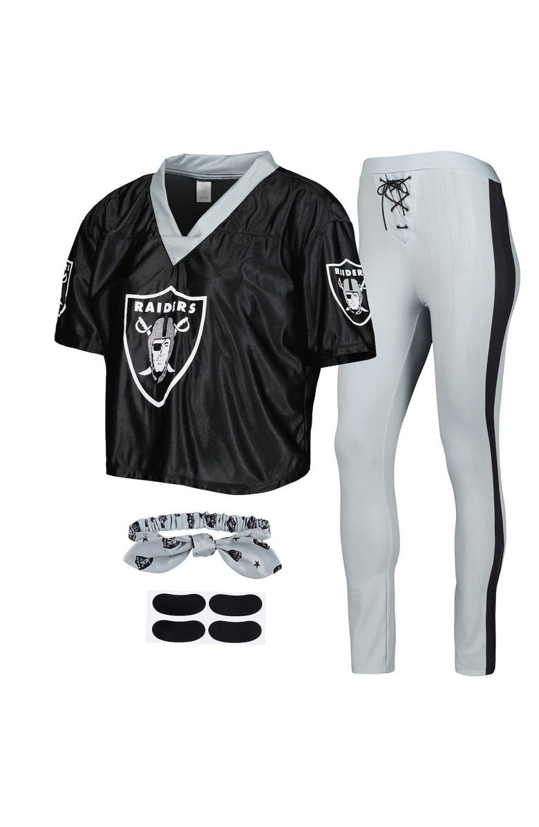 JERRY LEIGH Women's Black Las Vegas Raiders Game Day Costume Sleep Set, Main, color,